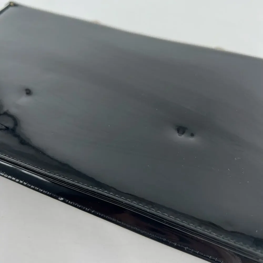80s shiny black clutch bag 1980s vintage